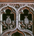 Pomegranates carved on the woodwork of the organ