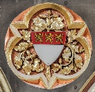 Shield on a wall in the South Transept of St Marie's Cathedral