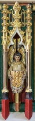 Angel with St Mark's symbol on the reredos St Marie's Cathedral's Sanctuary