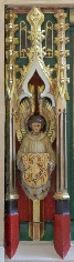 Angel with St Matthew's symbol on the reredos St Marie's Cathedral's Sanctuary