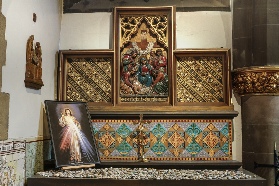 The Altar and reredos in the Mortuary Chapel of St Marie's