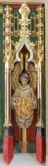 Angel with St John's symbol on the reredos St Marie's Cathedral's Sanctuary