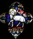 The Agnus Dei - Lamb of God in the Baptism Window of St Marie's