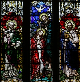 The Baptism of Christ, with Sts Simon and Jude